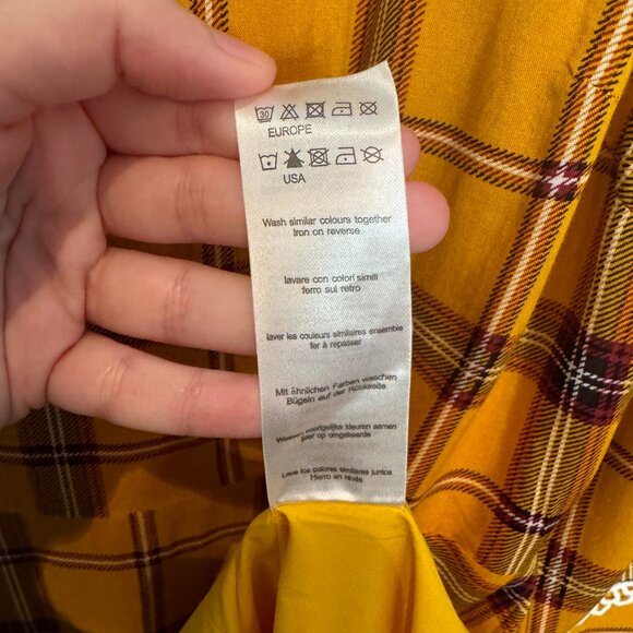 NWT Voodoo Vixen Harley Dress Size XL Yellow Plaid Embroidered Cottagecore FLAW - Picture 16 of 16